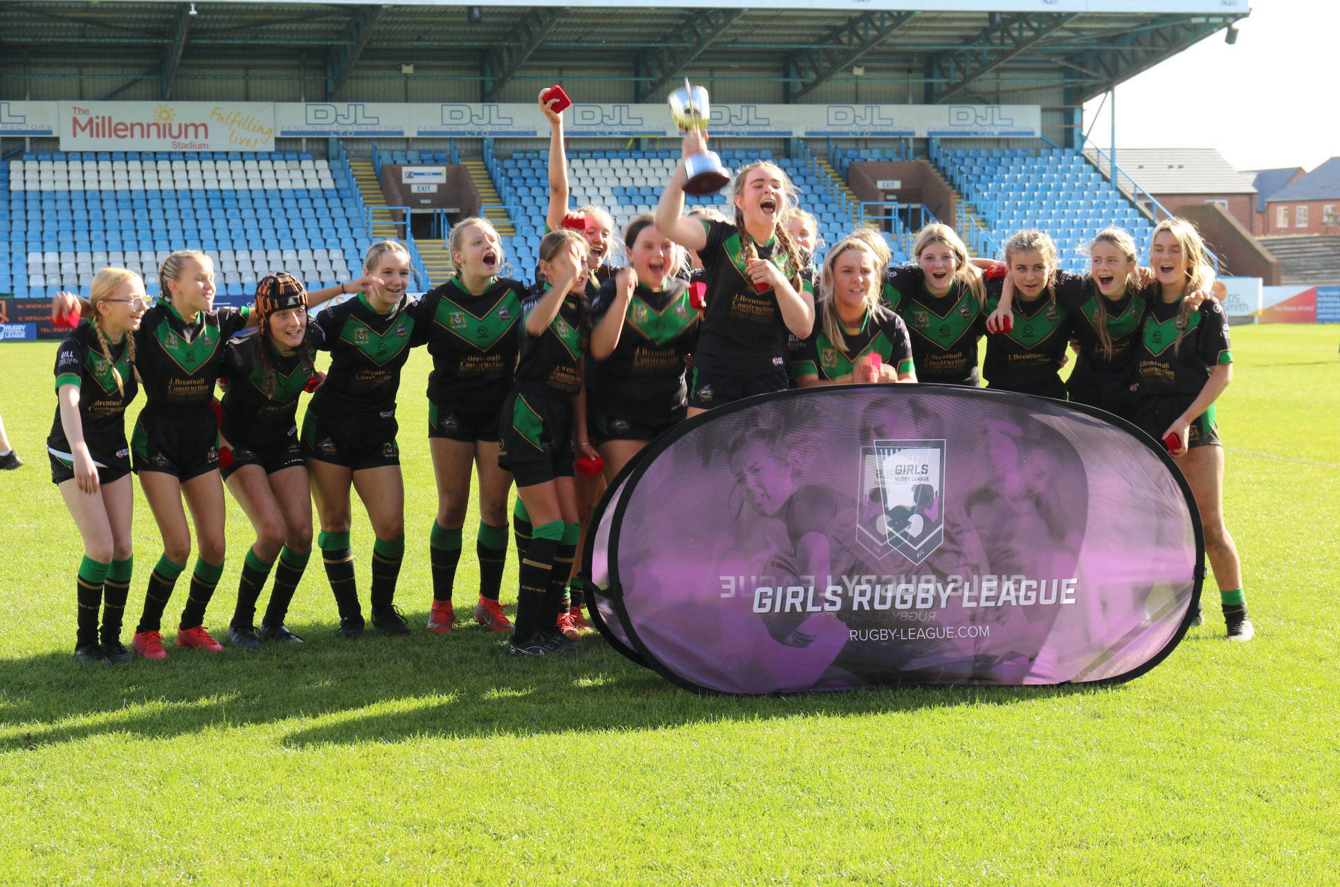Celebrations after the North West and Yorkshire Girls’ Finals